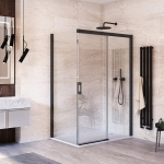 Sienelė dušo šoninė Roth  MI FX2/1000,juodu profiliu, skaidriu stiklu. Skirta derinti su dušo durimis MI D2L/R 