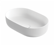 Praustuvas dubuo Neo O baltas 56x36x14cm ovalinė forma poliruotas su dugno vožtuvu 