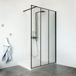 Sienelė dušo PHILLY LOFT SKY 900, juodu profiliu, skaidriu stiklu 