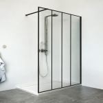 Sienelė dušo PHILLY LOFT SKY 1600, juodu profiliu, skaidriu stiklu 