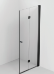Dušo durys perlenkiamos dešininės Fold 89-90x200cm (45x45) skaidrus stiklas juodas profilis 
