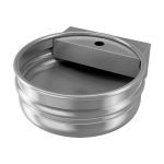 Sanela nerūdijančio plieno praustuvas KEG, matmenys: 411x437mm, tvirtinamas prie sienos, su skyle maišytuvui, su sifonu, tvirtinimais, matinis 