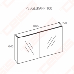 Spintelė pakabinama LED BALTECO Grada 1000x645x150 balta/pilka 