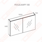 Spintelė pakabinama LED BALTECO Grada 1000x645x150 