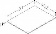 Stalviršis 60cm HPL baltas mėnulis 