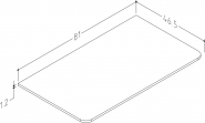 Stalviršis dektono 81cm betonas, Soft 