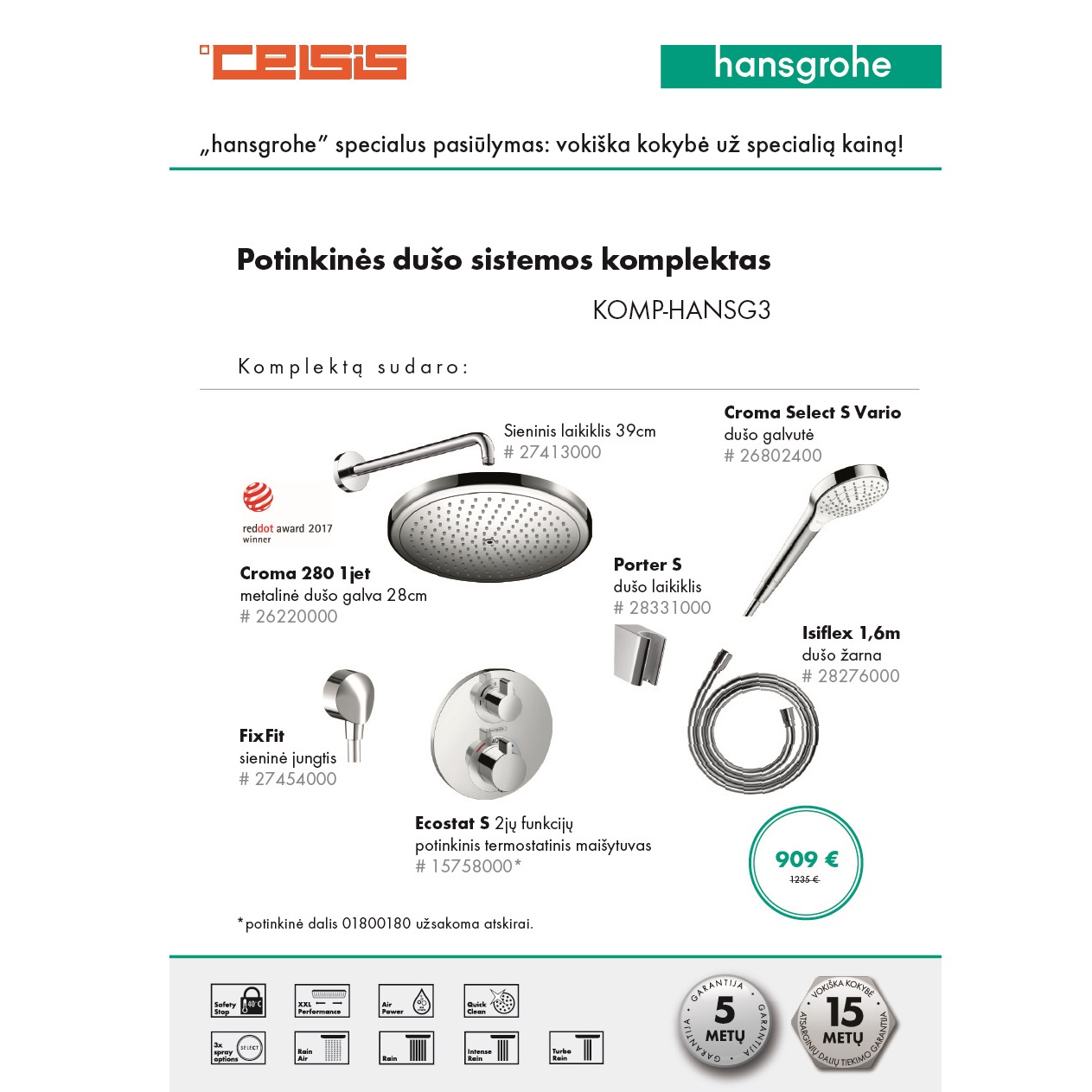 SPECIALUS HANSGROHE PASIŪLYMAS! 