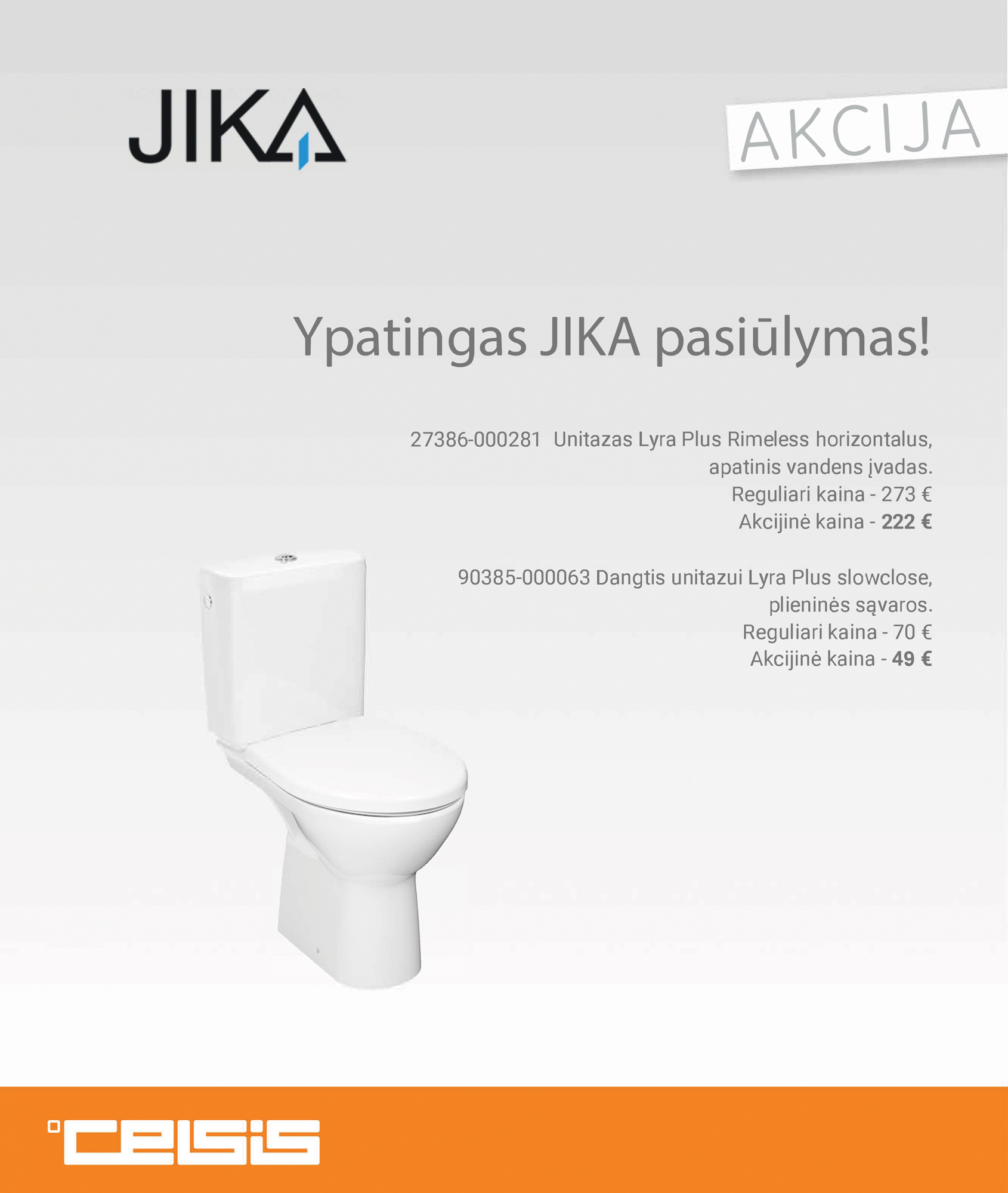 JIKA WC LYRA PLUS RIMLESS AKCIJA 