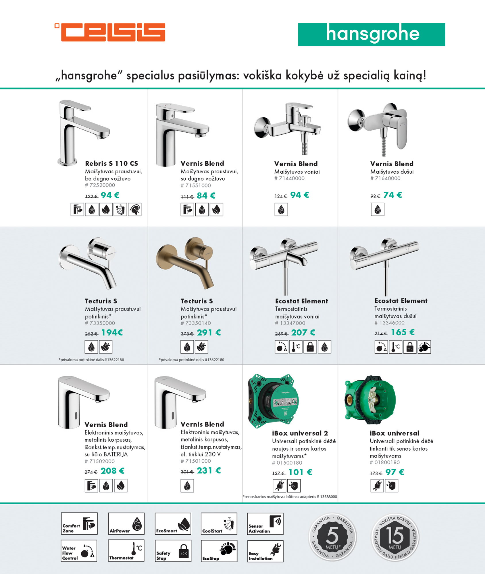 SPECIALUS HANSGROHE PASIŪLYMAS! 