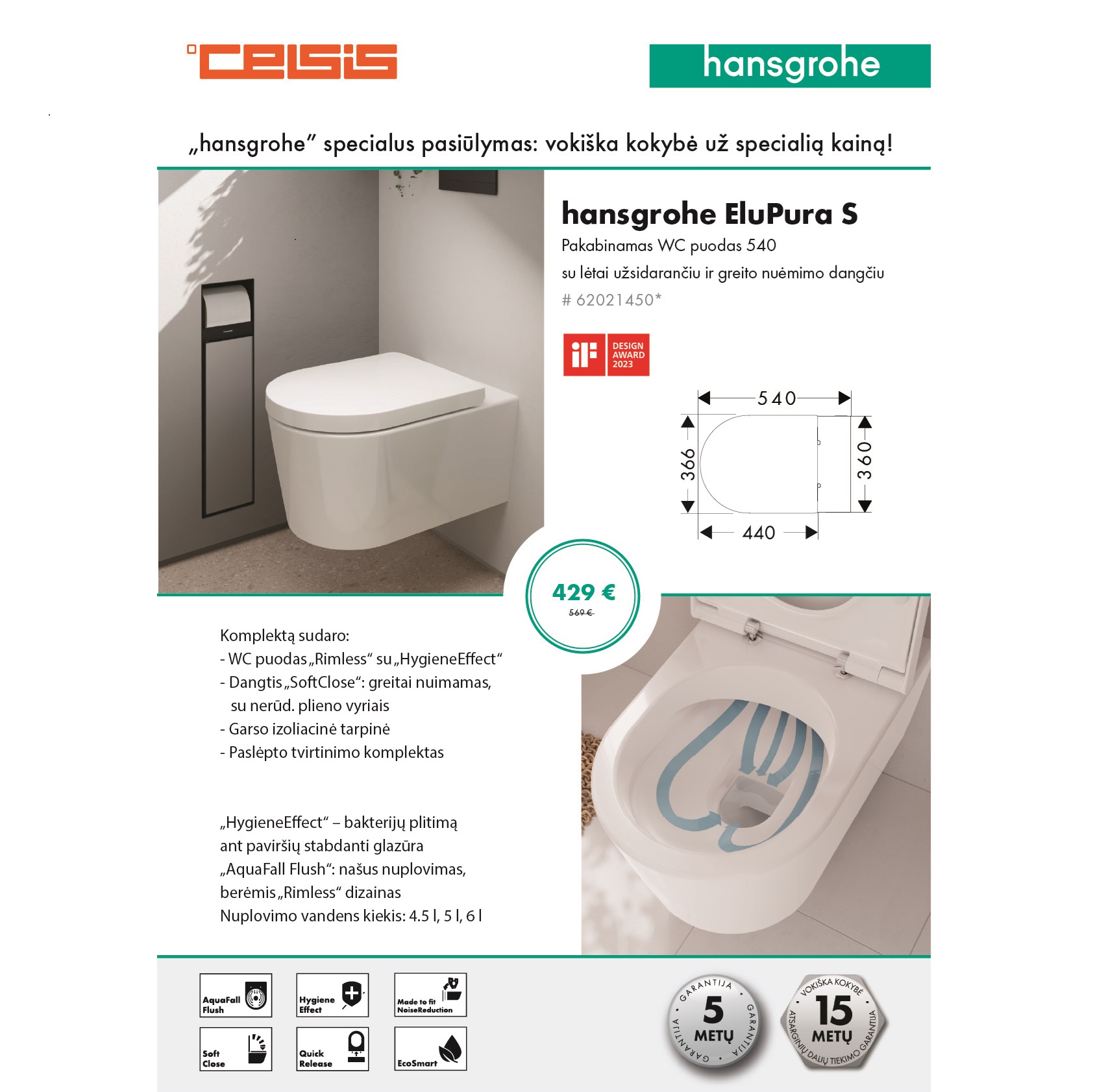 SPECIALUS HANSGROHE PASIŪLYMAS! 