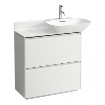 Spintelė Laufen Base, su dviem stalčiais, 770x350x770mm, balta matinė, tinka praustuvams H813301, H813302 
