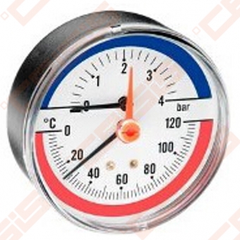 Termomanometras WATTS F+R818; Dn15x1/2"; PN 4bar; Horizontalus