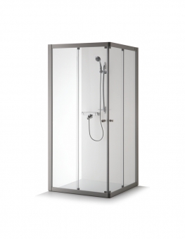 Dušo kabina Brasta Glass Rasa 785-800x785-800x2000 skaidrus stiklas 