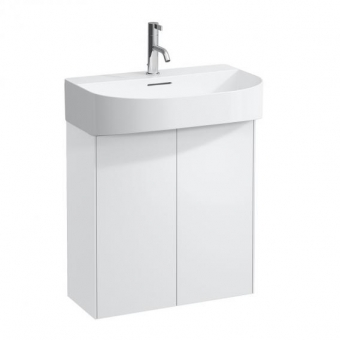 Spintelė Laufen Sonar, matmenys: 580x240x600mm, 2 durelės, tinka praustuvui 810342, spalva - balta matinė 