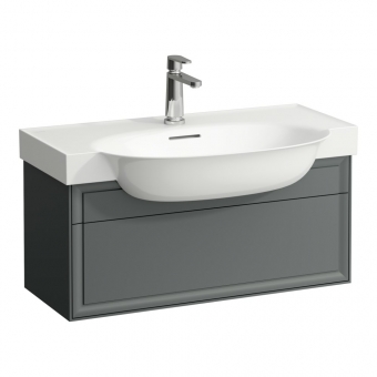 Spintelė Laufen The New Classic, matmenys: 775x315x345mm, 1 stalčius, spalva -Trafic Grey, tinka baldiniam praustuvui 813855 