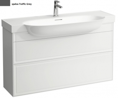Spintelė Laufen The New Classic 1175x315,su 2 stalčiais, spalva Traffic Grey, skirta praustuvui 813858 