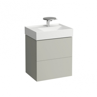 Spintelė Kartell by Laufen, matmenys 580x450x600, su dviem stalčiais, su stalčių skirtukais, skirta praustuvui 10335, spalva - akmens pilka 