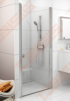 Varstomos dušo durys RAVAK CHROME CSD1-80 su blizgia apdaila ir skaidriu stiklu