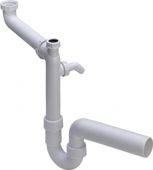 Vamzdinis sifonas plautuvei Viega su pajungimu skalbimo mašinai, 40x50 