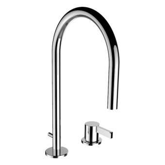 Maišytuvas praustuvui Kartell by Laufen, 2 dalių, snapo ilgis 166mm, sukiojamas snapas, su dugno vožtuvu 