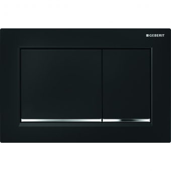 Vandens nuleidimo mygtukas Geberit Omega20 Square, juodas/chromas 