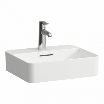 Praustuvas Laufen VAL 450x380x115 mm, su 1 anga maišytuvui viduryje 