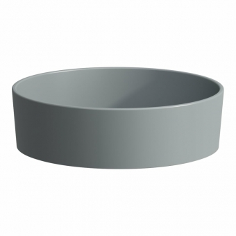 Praustuvas-dubuo Kartell by Laufen, matmenys: 420x420mm, apvalus, be persipylimo, spalva- Graphite matt, su keraminiu dugno vožtuvu 898188 