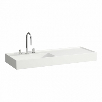 Praustuvas Laufen Kartell, matmenys: 1200x460x150mm, platus kraštas dešinėje, be angos maišytuvui 