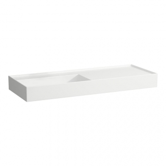 Praustuvas Laufen KARTELL 1200x460x120 mm, su plačiu kraštu dešinėje, be perlajos, be angos maišytuvui, spalva - balta LCC (LAUFEN Clean Coat) 