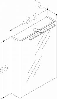 Spintelė veidrodinė Scandic 50cm LED juodas ąžuolas 
