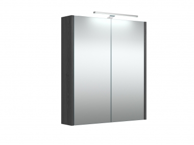 Veidrodinė spintelė Kamė Luna 60cm LED, juodas ąžuolas 