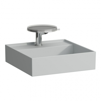 Praustuvas Laufen Kartell, matmenys: 460x460x150mm, be persipylimo, be angos maišytuvui, spalva - pilkas matinis 