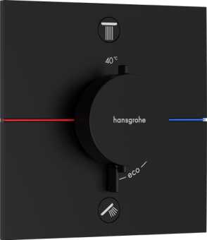 Dalis dekoratyvinė Showerselect Comfort E termostatinė, 2 funkcijų, juoda matinė, su integruota apsauga pagal EN1717 
