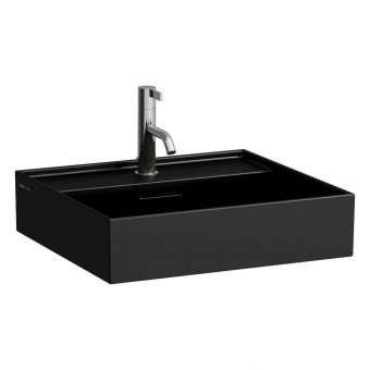Praustuvas Kartell by Laufen, matmenys: 500x460x145mm, šlifuota apačia, spalva - juoda matinė 