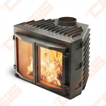 Ketinis židinio ugniakuras KEDDY S102 Dvejomis durelėmis 12kW