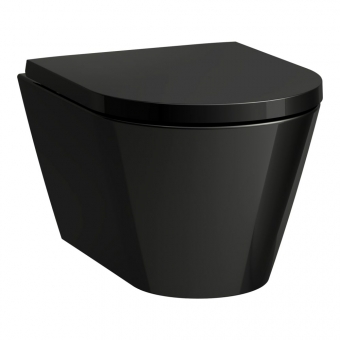 Unitazas Laufen Kartell Silent Flush, pakabinamas, rimless, spalva - juoda blizgi 