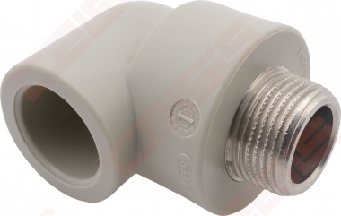 Alkūnė FV-PLAST PPR 90° Dn20 x 1/2" (su metaliniu sriegiu) 