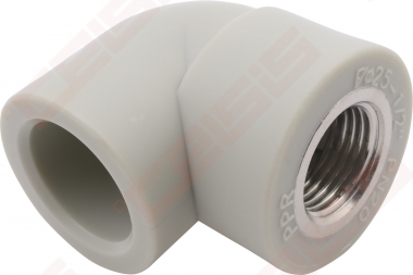 Alkūnė FV-PLAST PPR 90° Dn20 x 1/2" (su metaliniu sriegiu)