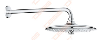 Dušo galva iš sienos GROHE Euphoria 260 su 380mm alkūne, trijų srovių 