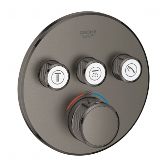 Dekoratyvinė potinkinė dalis  GRT SmartControl apvali 3 taškai  matinė grafito spalva 