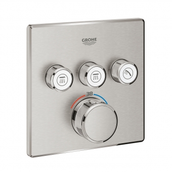 Dalis dekoratyvinė termostatinio maišytuvo GRT SmartControl 3 taškų kvadratinis nerūdijantis plienas 