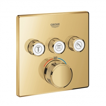 Dalis dekoratyvoinė termostatinė Grohe GRT SmartControl 3 taškų kvadratinė aukso spalva 