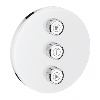 Dekoratyvinė dalis potinkinio dušo maišytuvo Grohe GRT Smartcontrol, 3 funkcijos, apvali, spalva-balta 