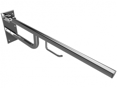 Atrama atlenkiama Bemeta  760 mm. Nerūdijantis plienas. Su wc popieriaus laikikliu. 