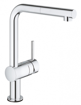 Maišytuvas plautuvei elektrinis GROHE Minta Touch L formos, su ištraukiama žarna
