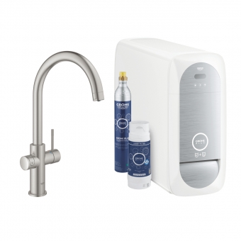 Komplektas plautuvės maišytuvo GROHE Blue Home C nerūdijantis plieas 