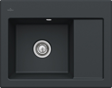Plautuvė Villeroy&Boch Subway 45 Compact kairė, pure black, skylės 