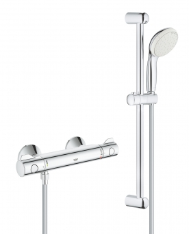 Termostatinis maišytuvas GROHE Grohtherm 800 su GROHE Tempesta dušo sistema (100 mm rankinis dušas, 600 mm rėmas ir 1750 mm dušo žarna) 