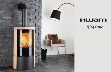 Plieninė krosnelė HWAM 3640m su smiltainio akmens apdaila - Autopilot (556x1148x442); 6kW