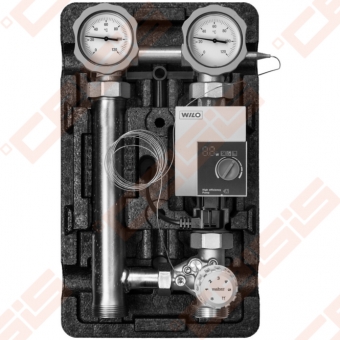 Pastovios tiekimo temperatūros palaikymo mazgas MEIBES Dn1" su Grundfos Alpha2 25-60 crkuliaciniu siurbliu